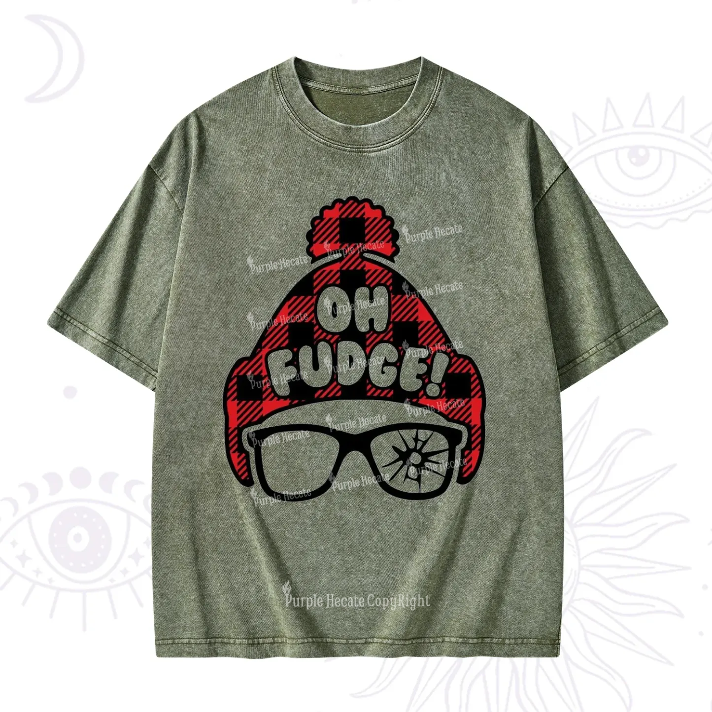 Purplehecate Oh Fudge Christmas Washed T-Shirt