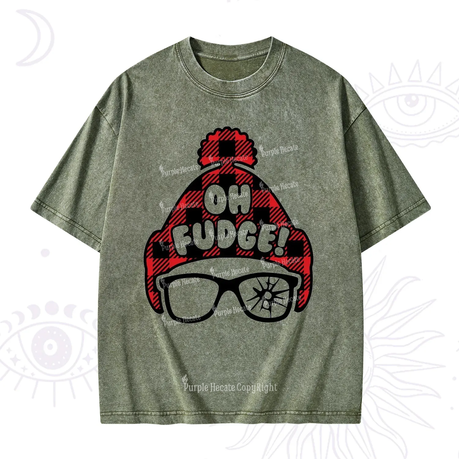 Purplehecate Oh Fudge Christmas Washed T-Shirt