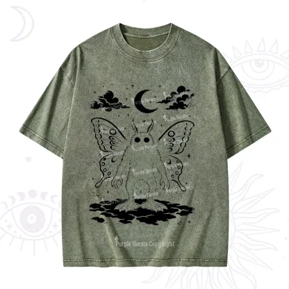 Purplehecate Celestial Cryptid Mothman Washed T-Shirt