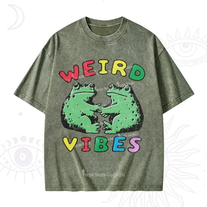 Purplehecate Weird Frog Vibes Washed T-Shirt