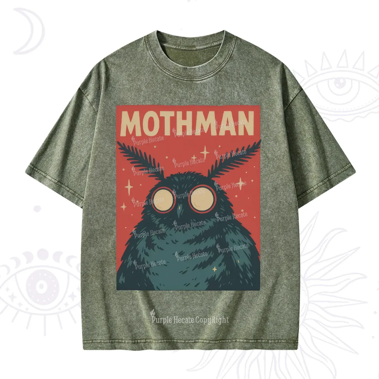 Purplehecate Mothman Washed T-Shirt