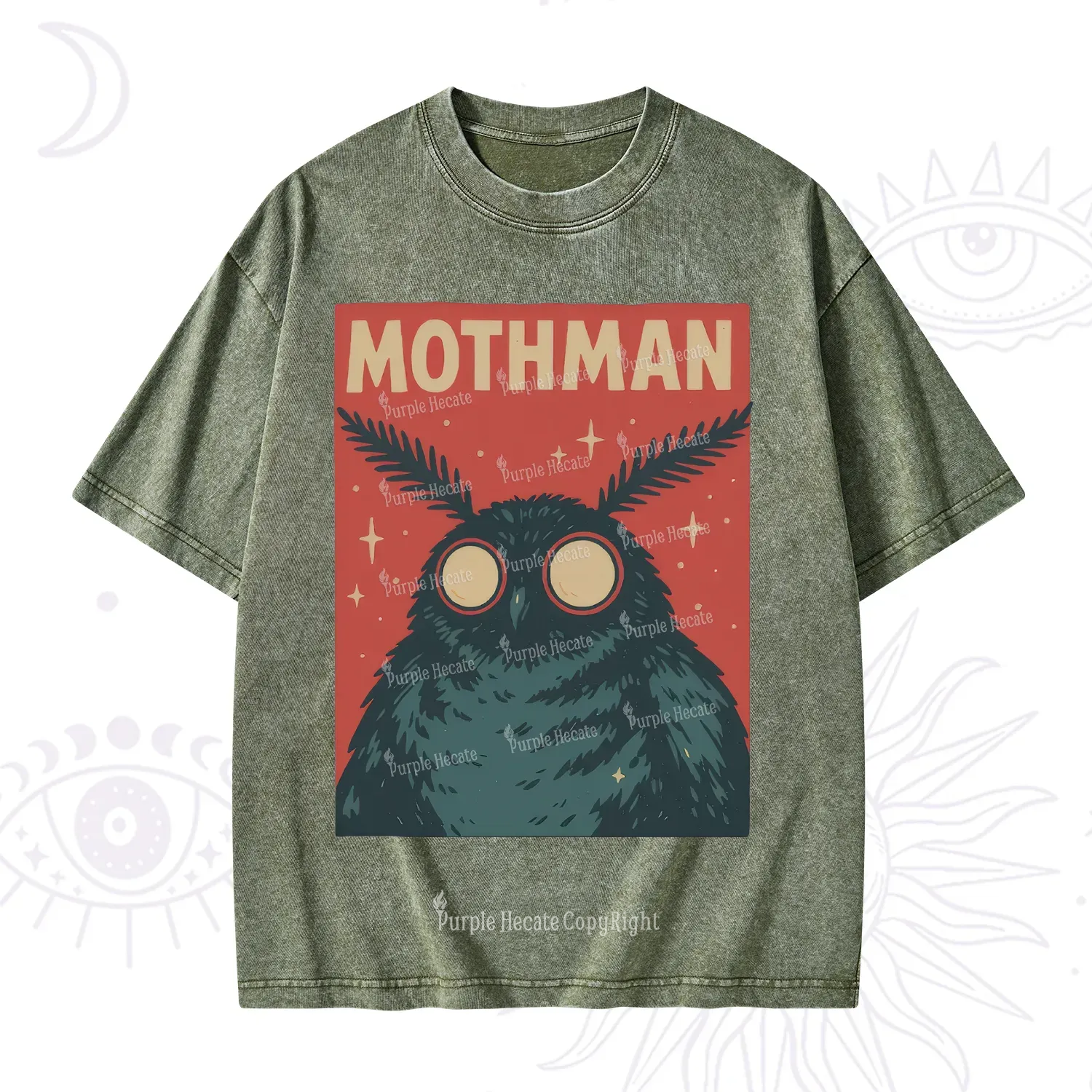 Purplehecate Mothman Washed T-Shirt