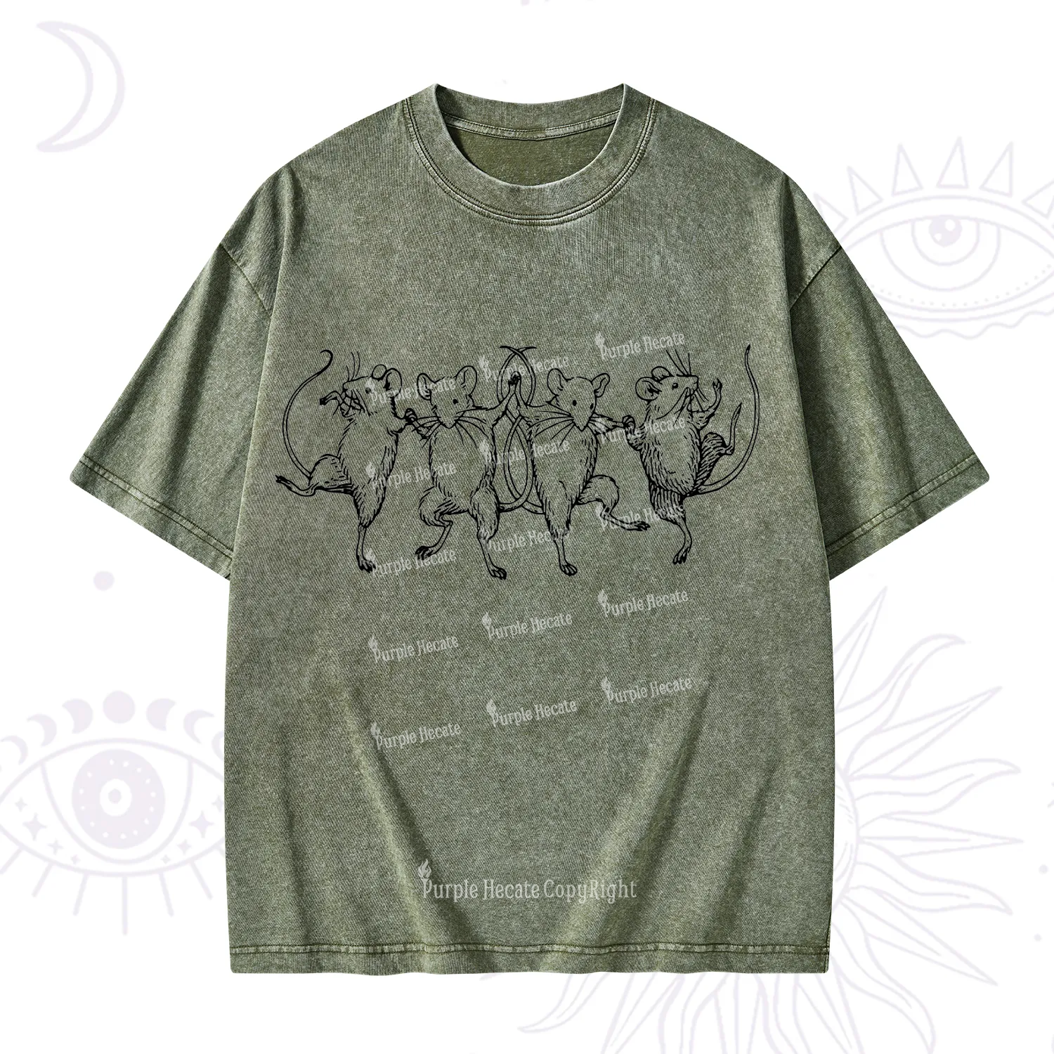Purplehecate Dancing Rats Washed T-Shirt