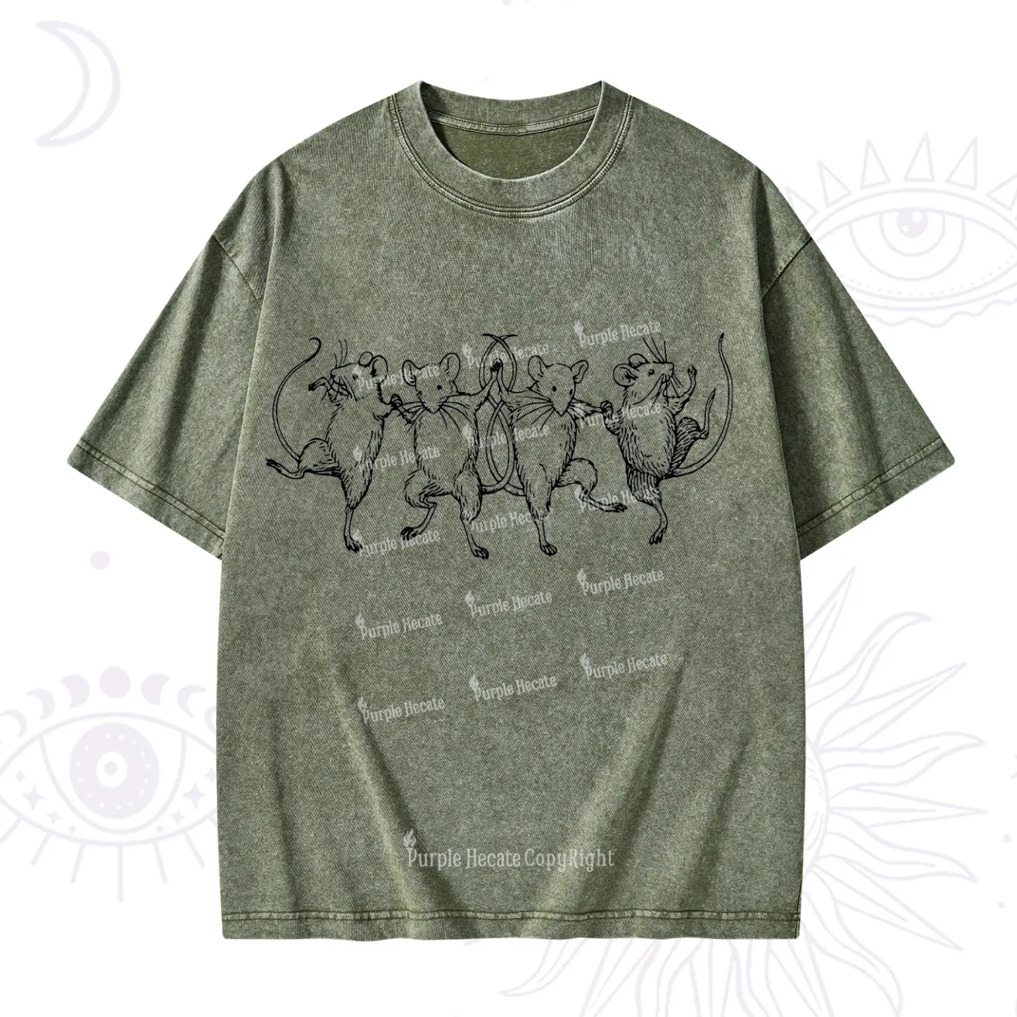 Purplehecate Dancing Rats Washed T-Shirt
