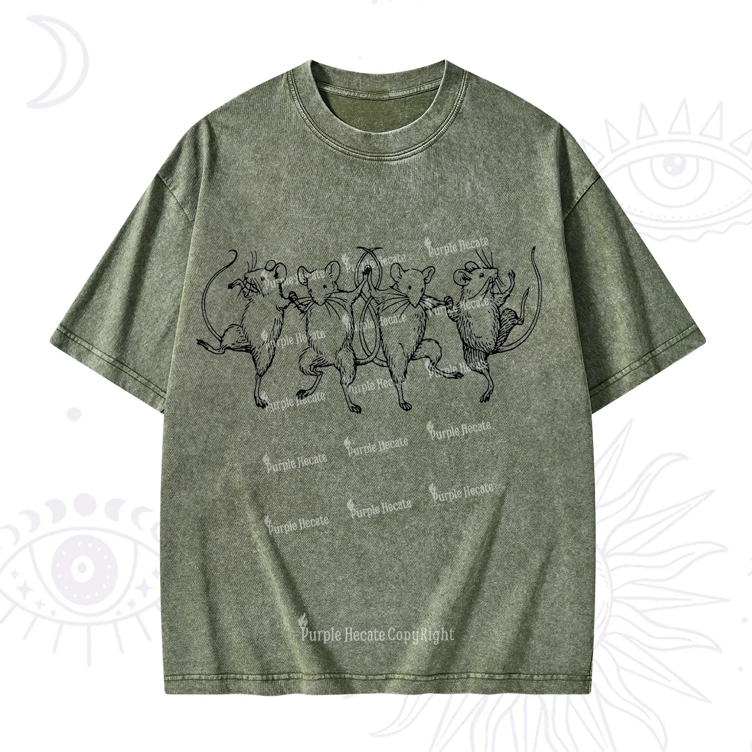 Purplehecate Dancing Rats Washed T-Shirt