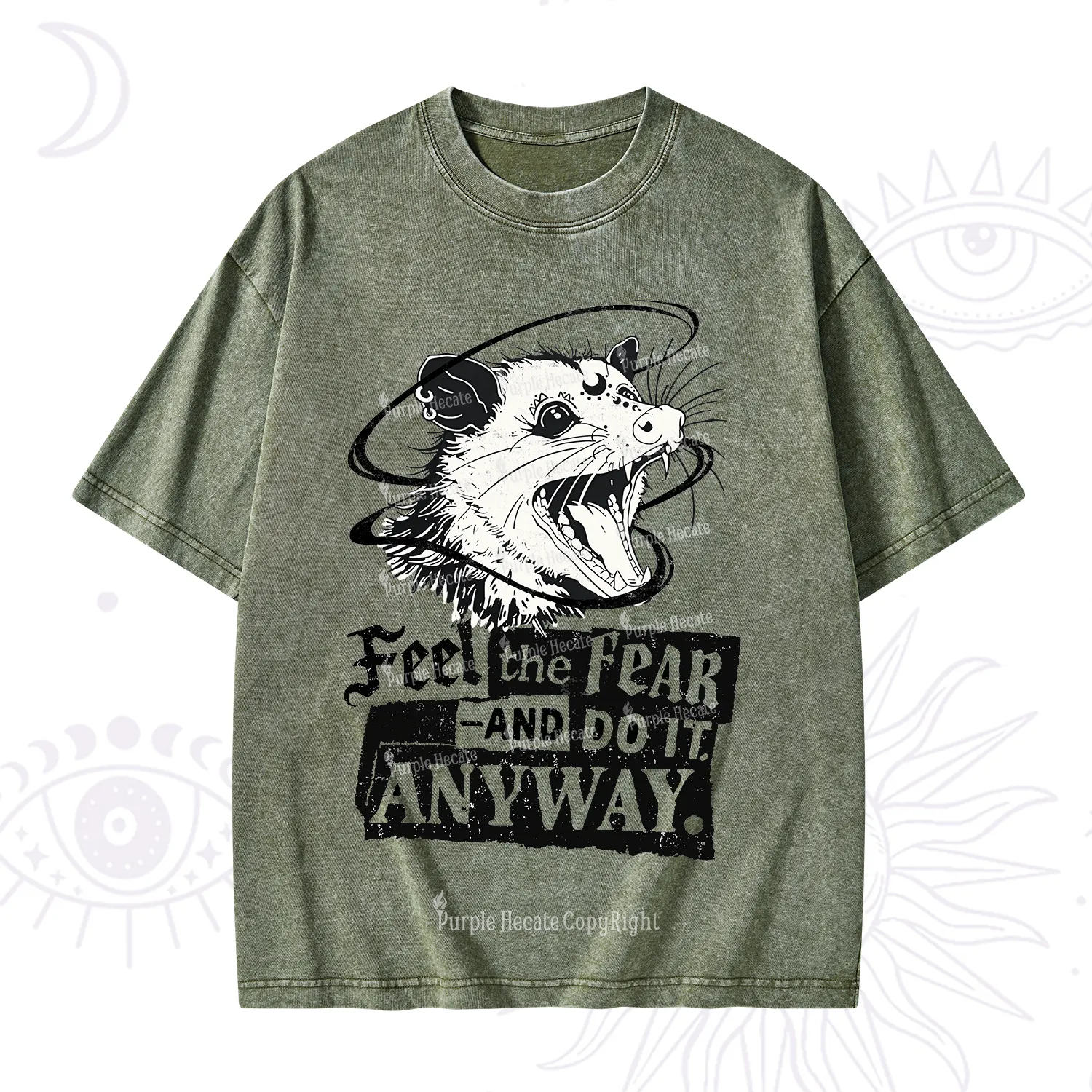 Purplehecate Feel The Fear And Do It Anyway Washed T-Shirt
