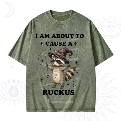 Purplehecate I Am About To Cause A Ruckus Washed T-Shirt