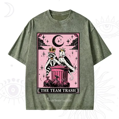 Purplehecate The Trash Kingdom's Tarot Opossum and Raccoon Washed T-Shirt