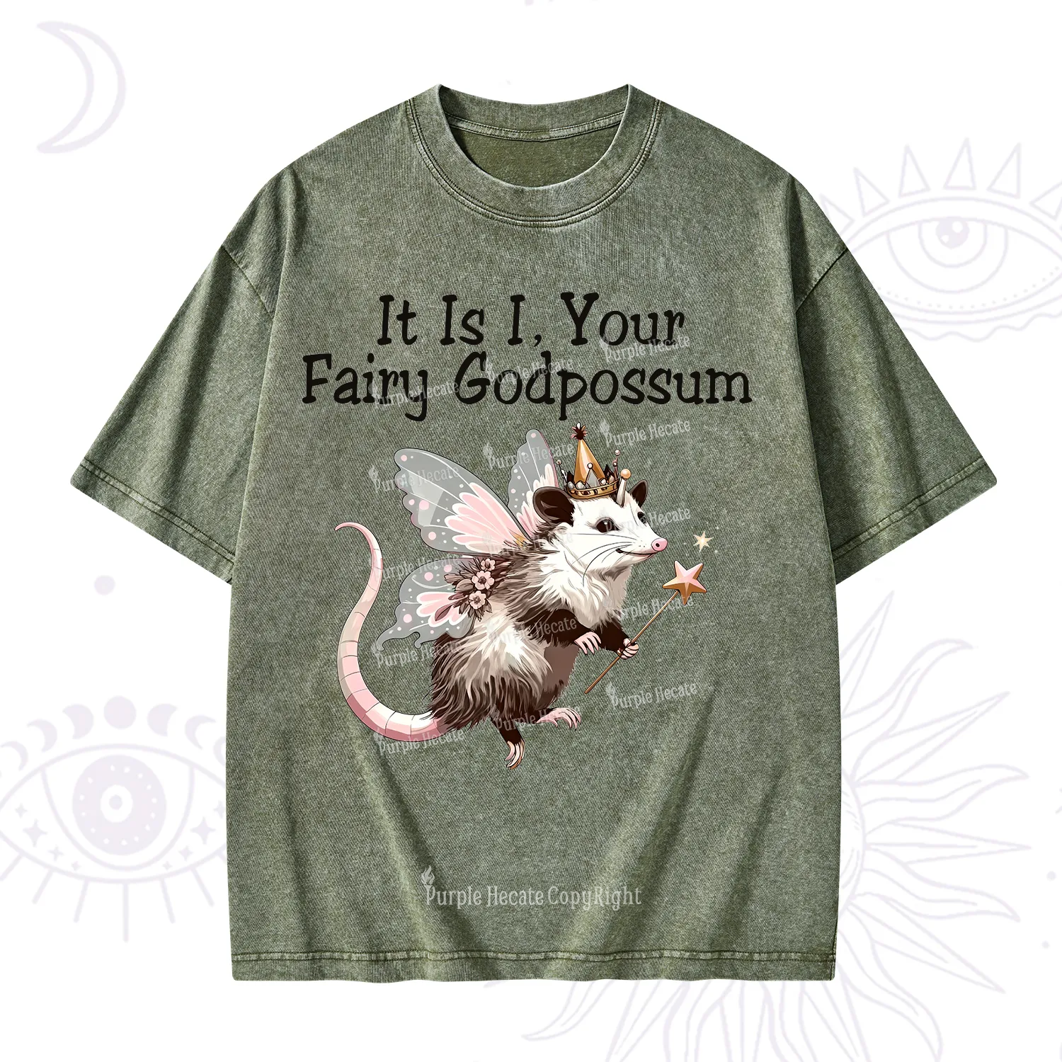 Purplehecate It Is I Your Fairy Godpossum Washed T-Shirt