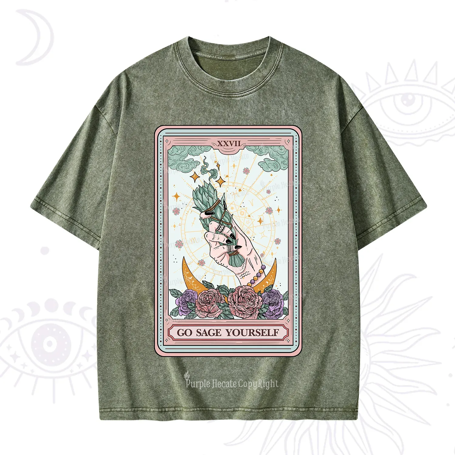 Purplehecate The Go Sage Yourself Tarot Washed T-Shirt