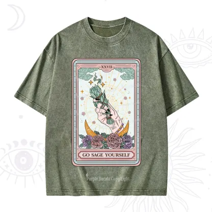 Purplehecate The Go Sage Yourself Tarot Washed T-Shirt