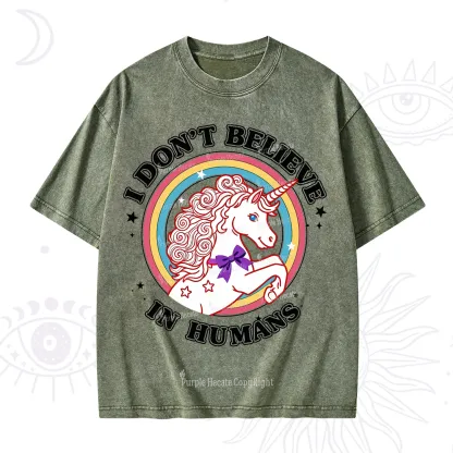 Purplehecate I Don't Believe In Humans Washed T-Shirt
