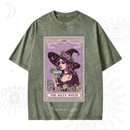 Purplehecate The Salty Witch Tarot Washed T-Shirt
