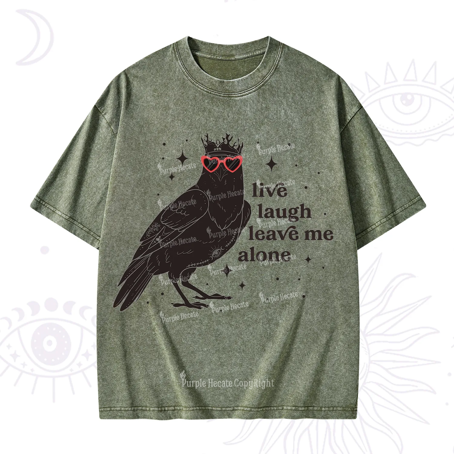 Purplehecate Live Laugh Leave Me Alone Washed T-Shirt