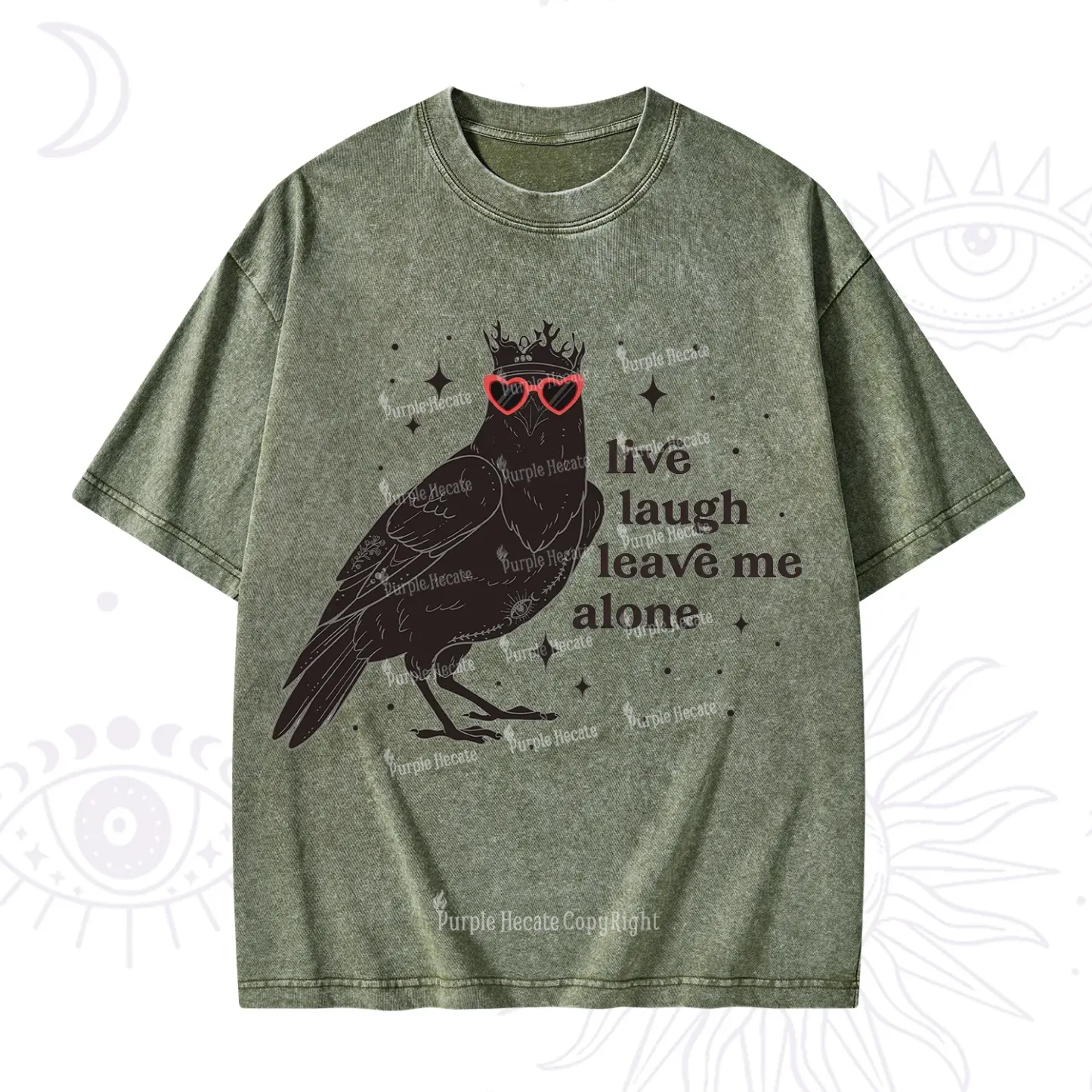 Purplehecate Live Laugh Leave Me Alone Washed T-Shirt