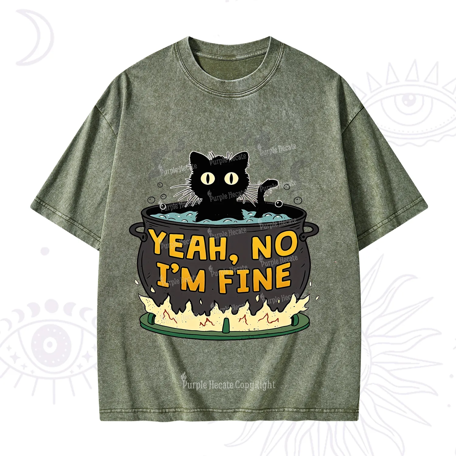 Purplehecate Yeah No I'm Fine Washed T-Shirt