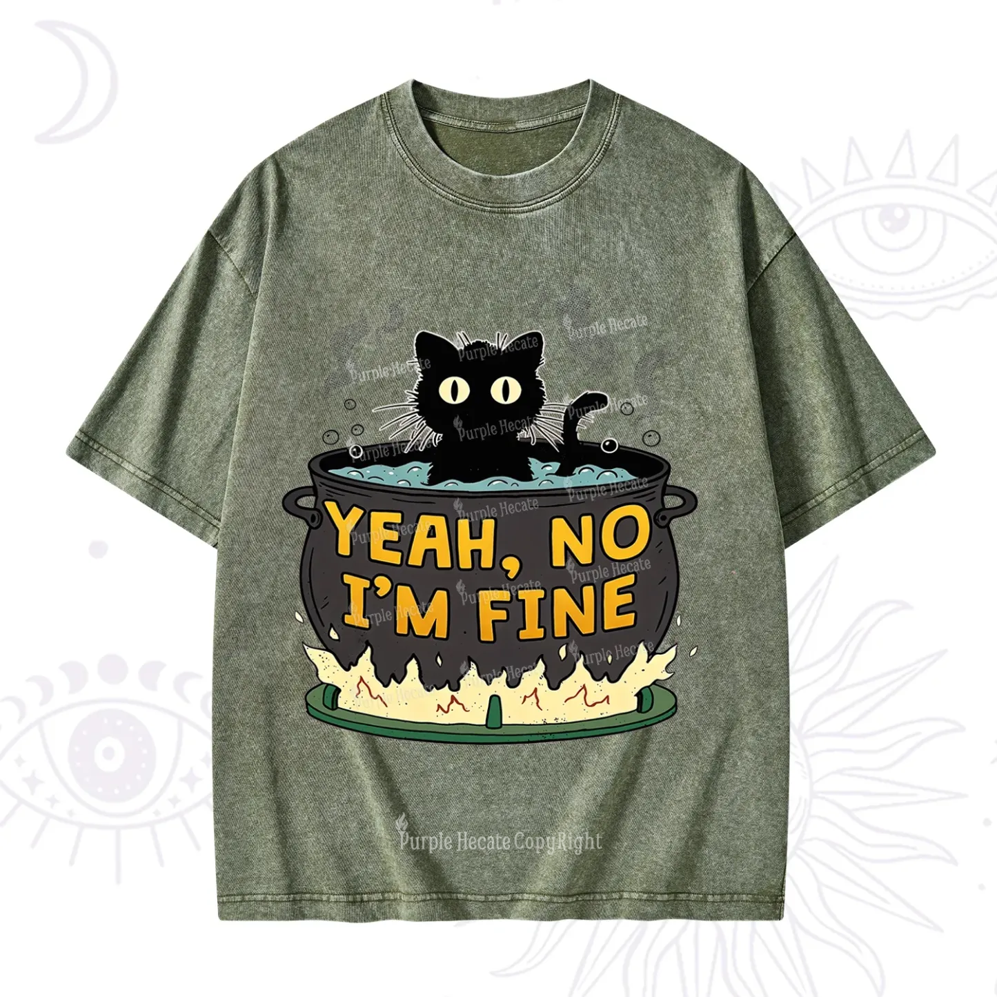 Purplehecate Yeah No I'm Fine Washed T-Shirt