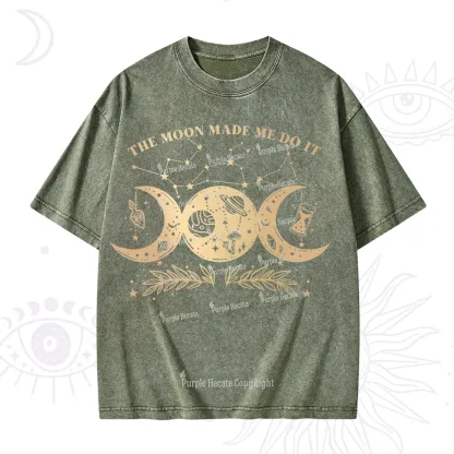 Purplehecate The Moon Made Me Do Itd Washed T-Shirt