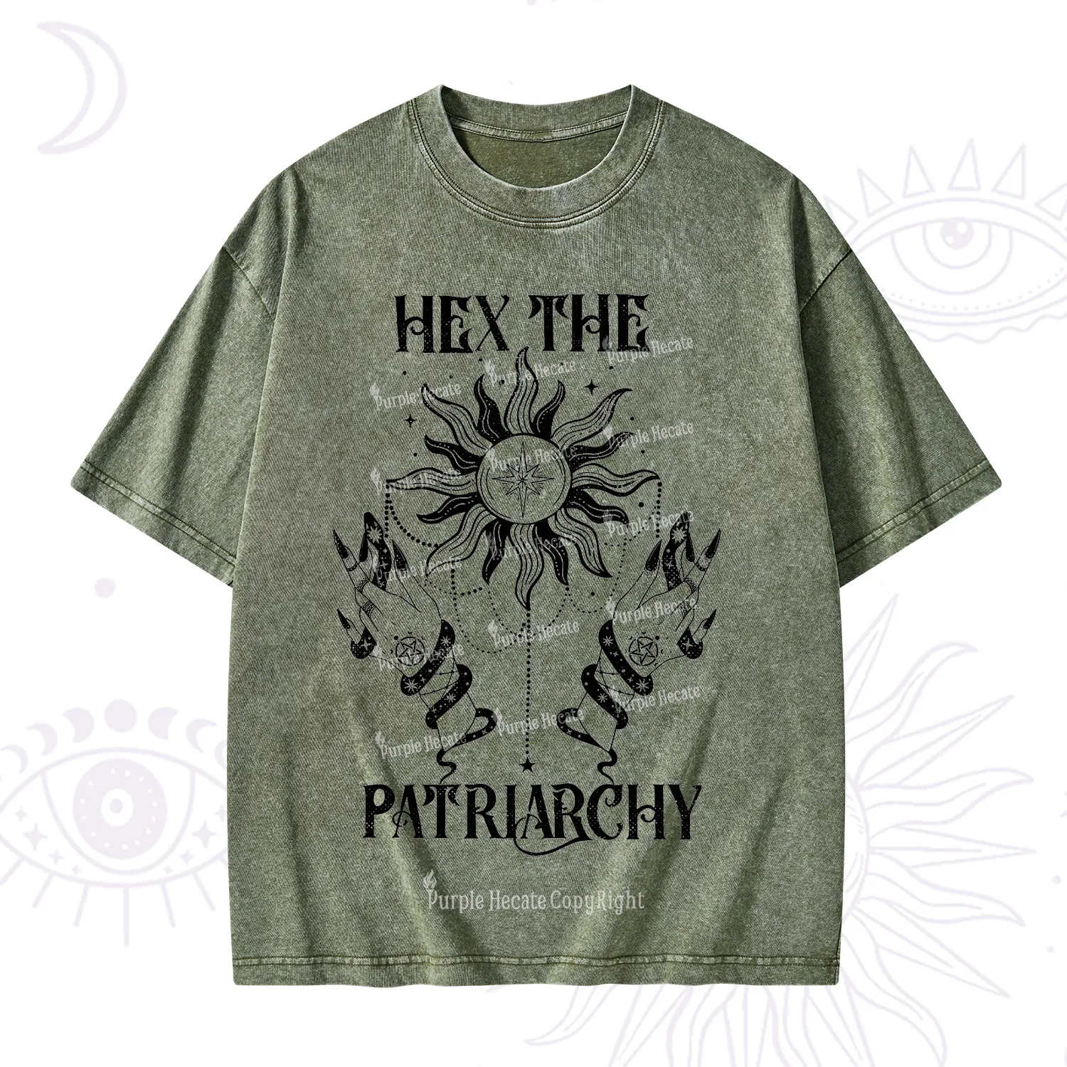 Purplehecate Hex The Patriarchy Washed T-Shirt