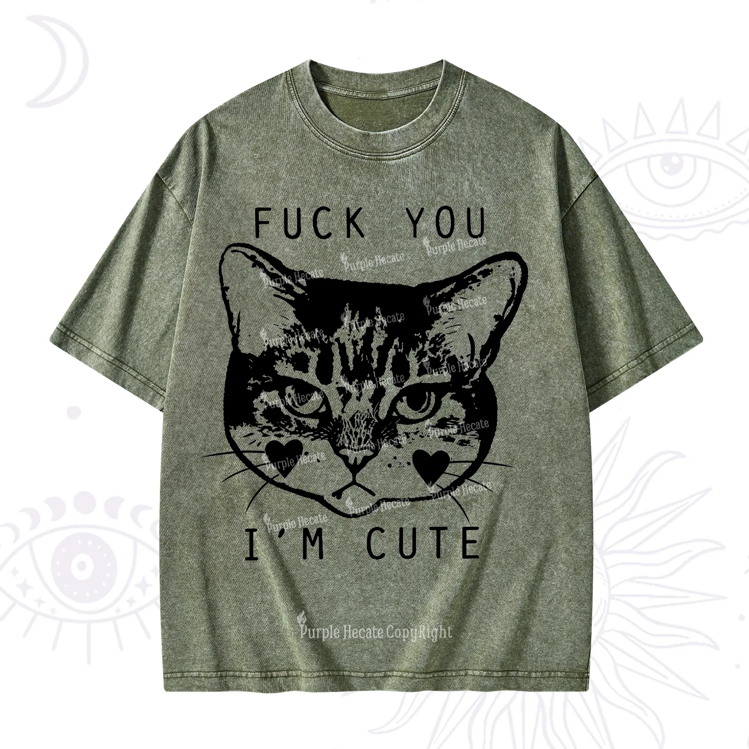 Purplehecate Fuck You I'm Cute Washed T-Shirt