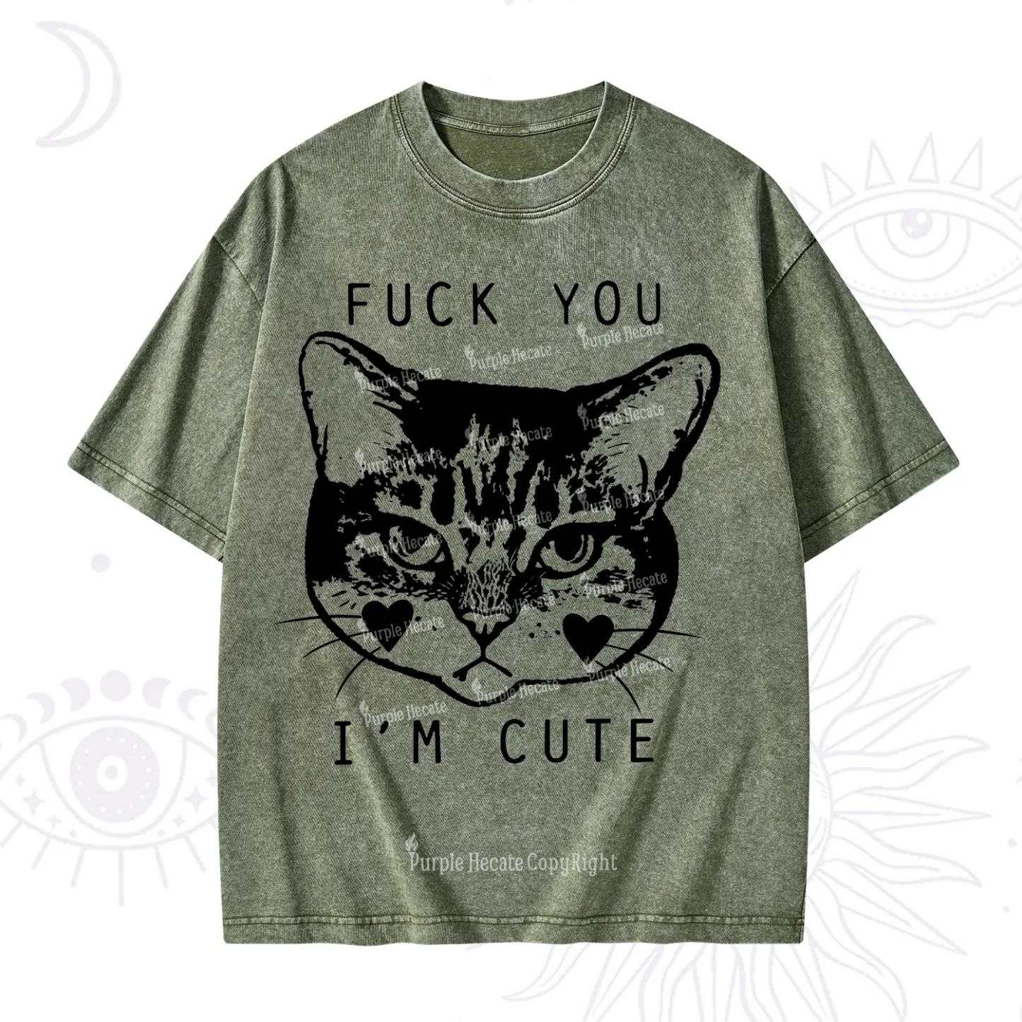 Purplehecate Fuck You I'm Cute Washed T-Shirt