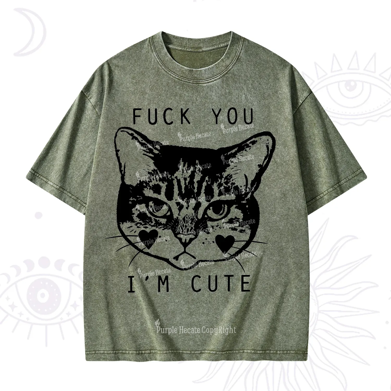 Purplehecate Fuck You I'm Cute Washed T-Shirt