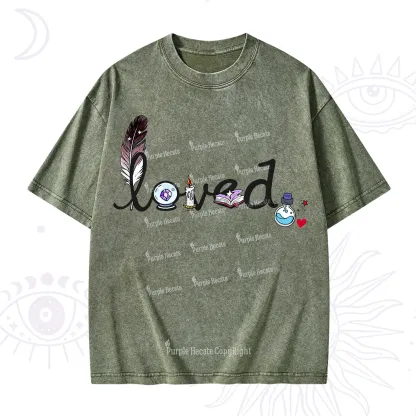 Purplehecate Magical Loved Valentine Washed T-Shirt