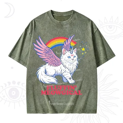 Purplehecate Fluffin Meowgical Washed T-Shirt