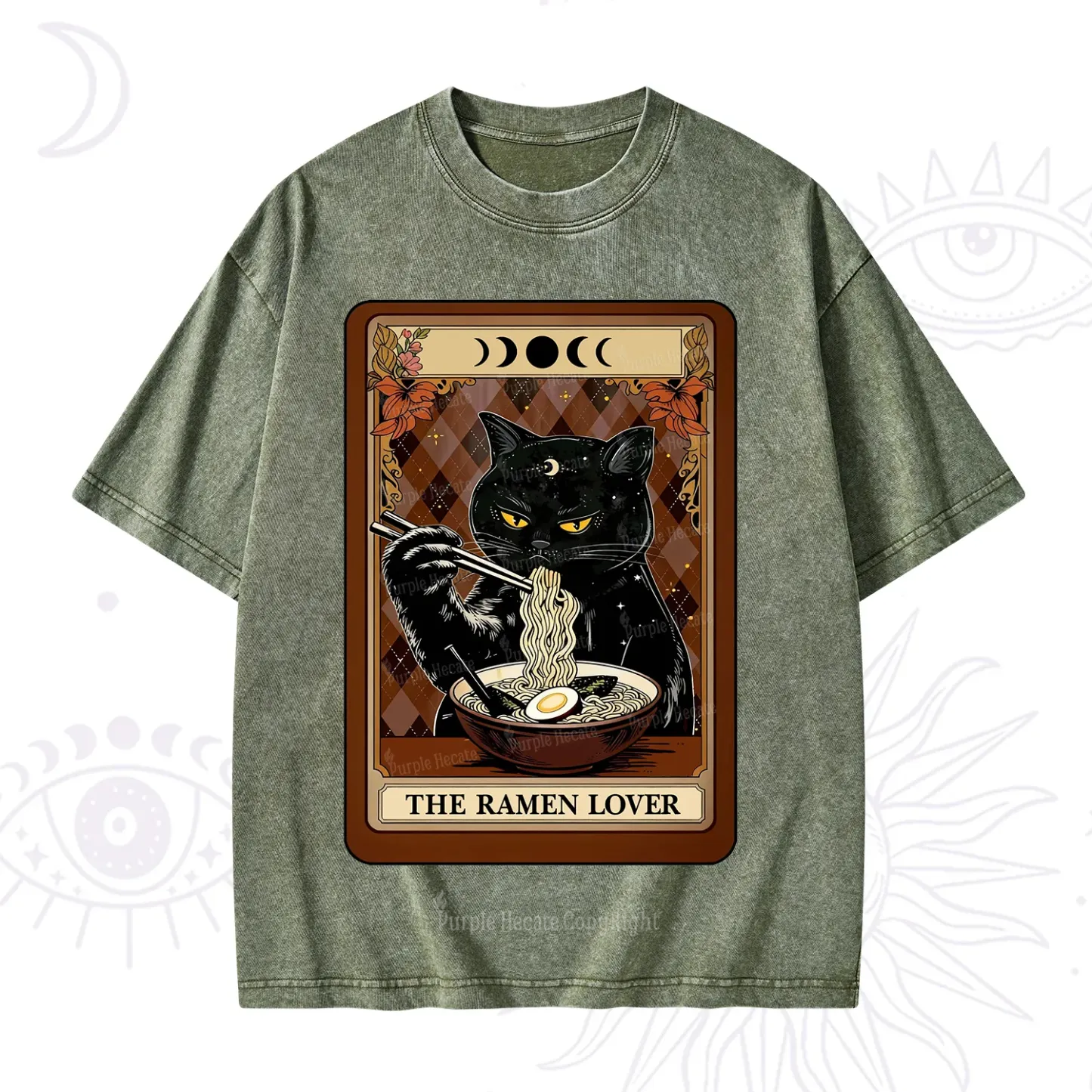 Purplehecate The Ramen Lover Tarot Washed T-Shirt