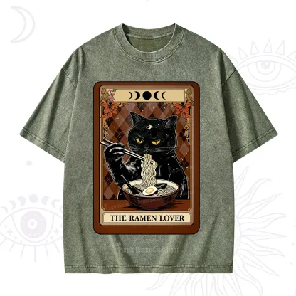 Purplehecate The Ramen Lover Tarot Washed T-Shirt