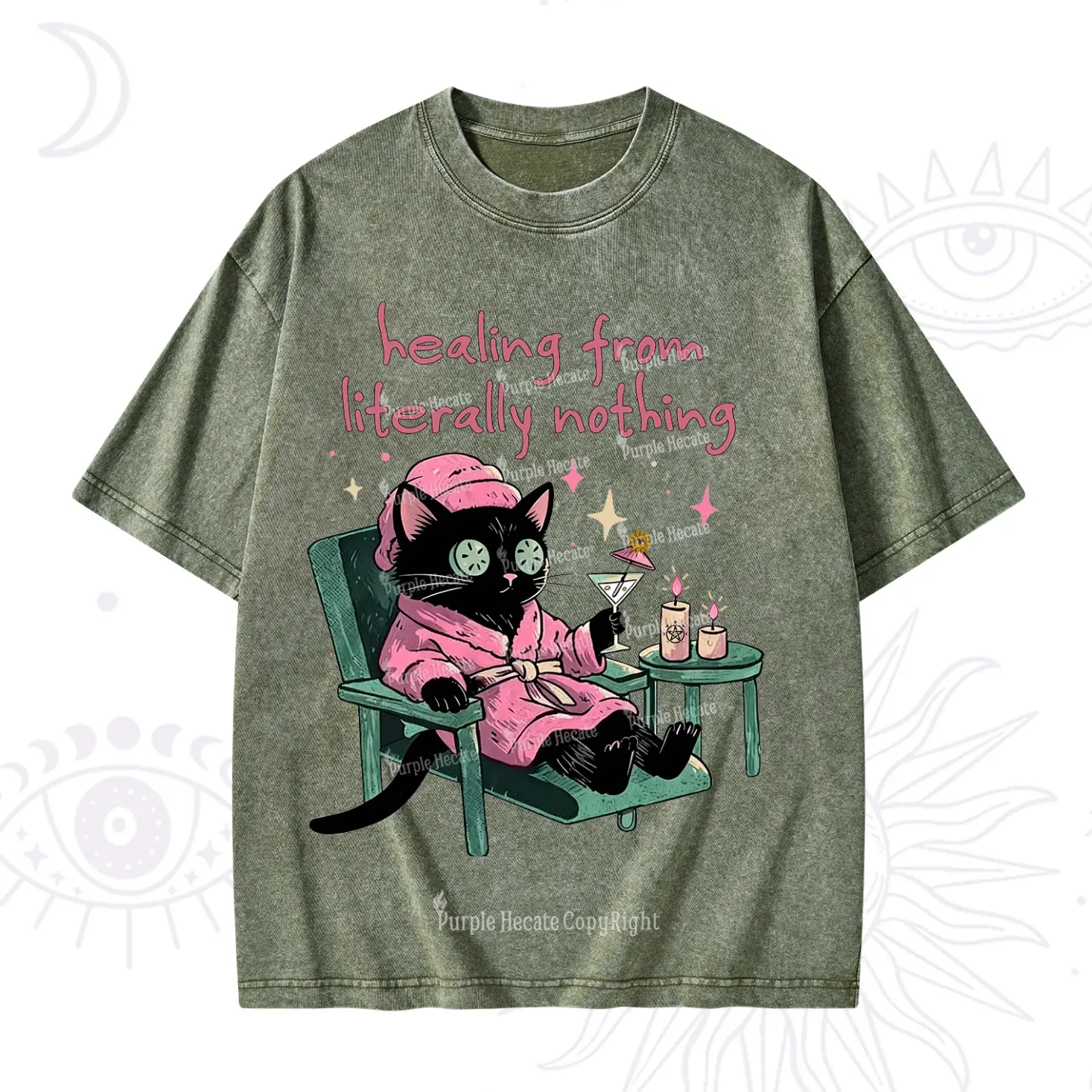 Purplehecate Healing From Literally Nothing Washed T-Shirt