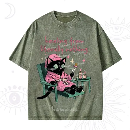 Purplehecate Healing From Literally Nothing Washed T-Shirt