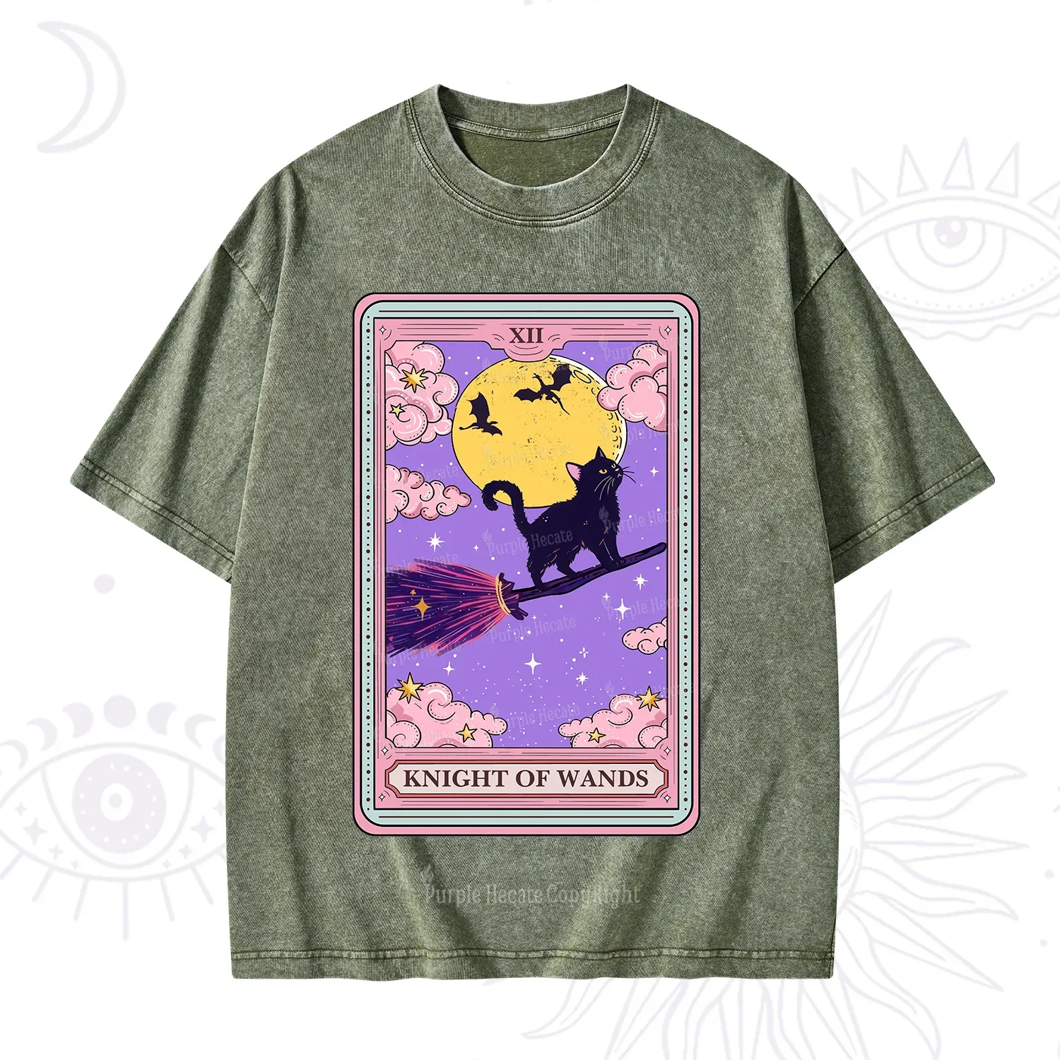 Purplehecate The Knight of Wands Tarot Washed T-Shirt