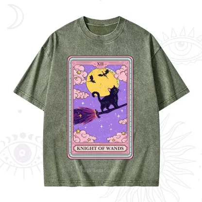 Purplehecate The Knight of Wands Tarot Washed T-Shirt