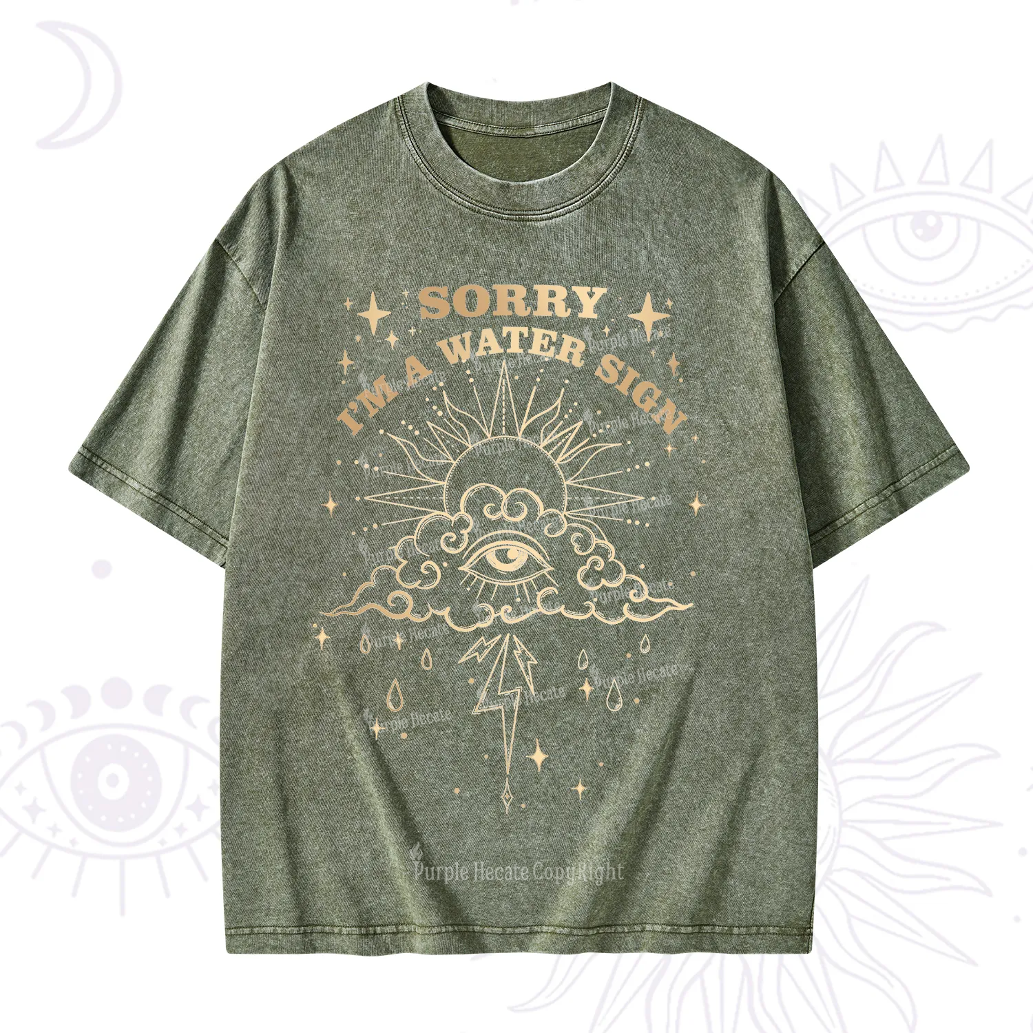 Purplehecate Sorry I'm A Water Sign Washed T-Shirt
