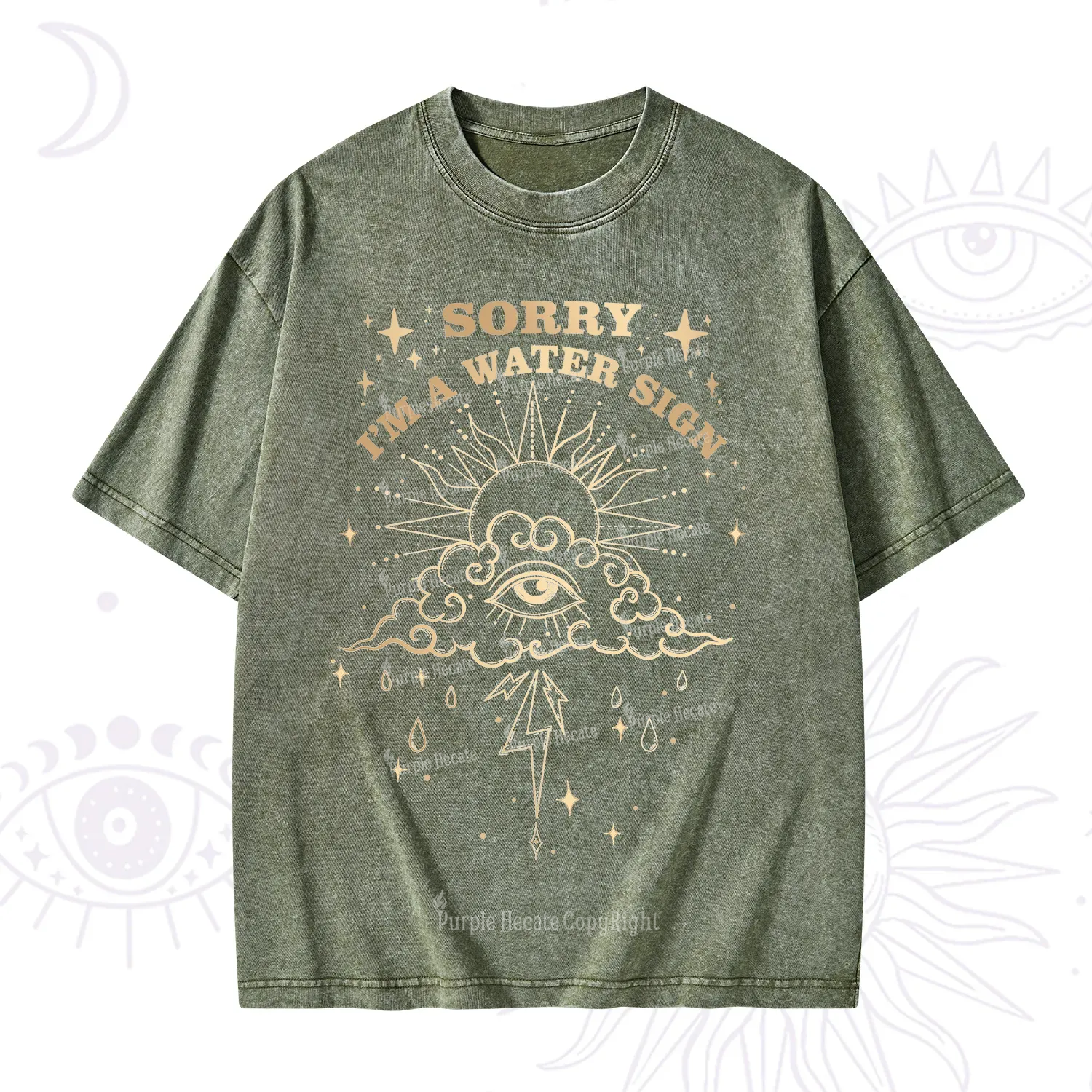 Purplehecate Sorry I'm A Water Sign Washed T-Shirt