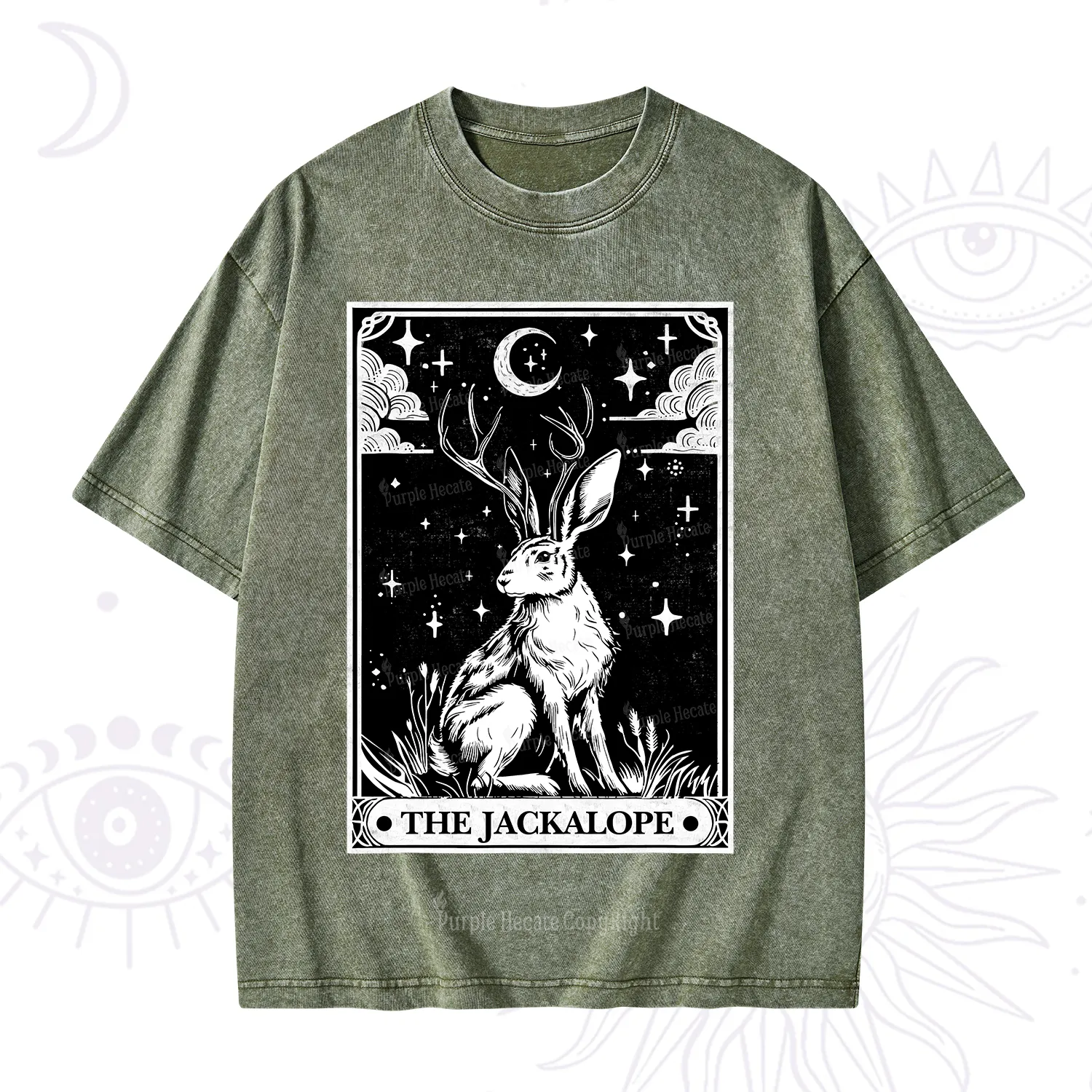 Purplehecate The Jackalope Tarot Washed T-Shirt