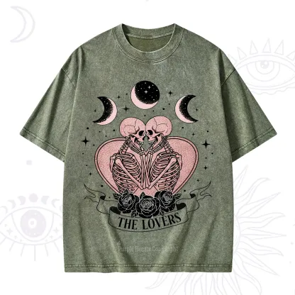 Purplehecate The Lovers of Skeletons Washed T-Shirt