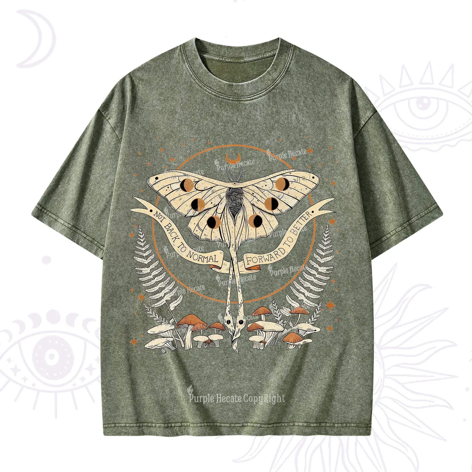 Purplehecate Celestial Moth Washed T-Shirt