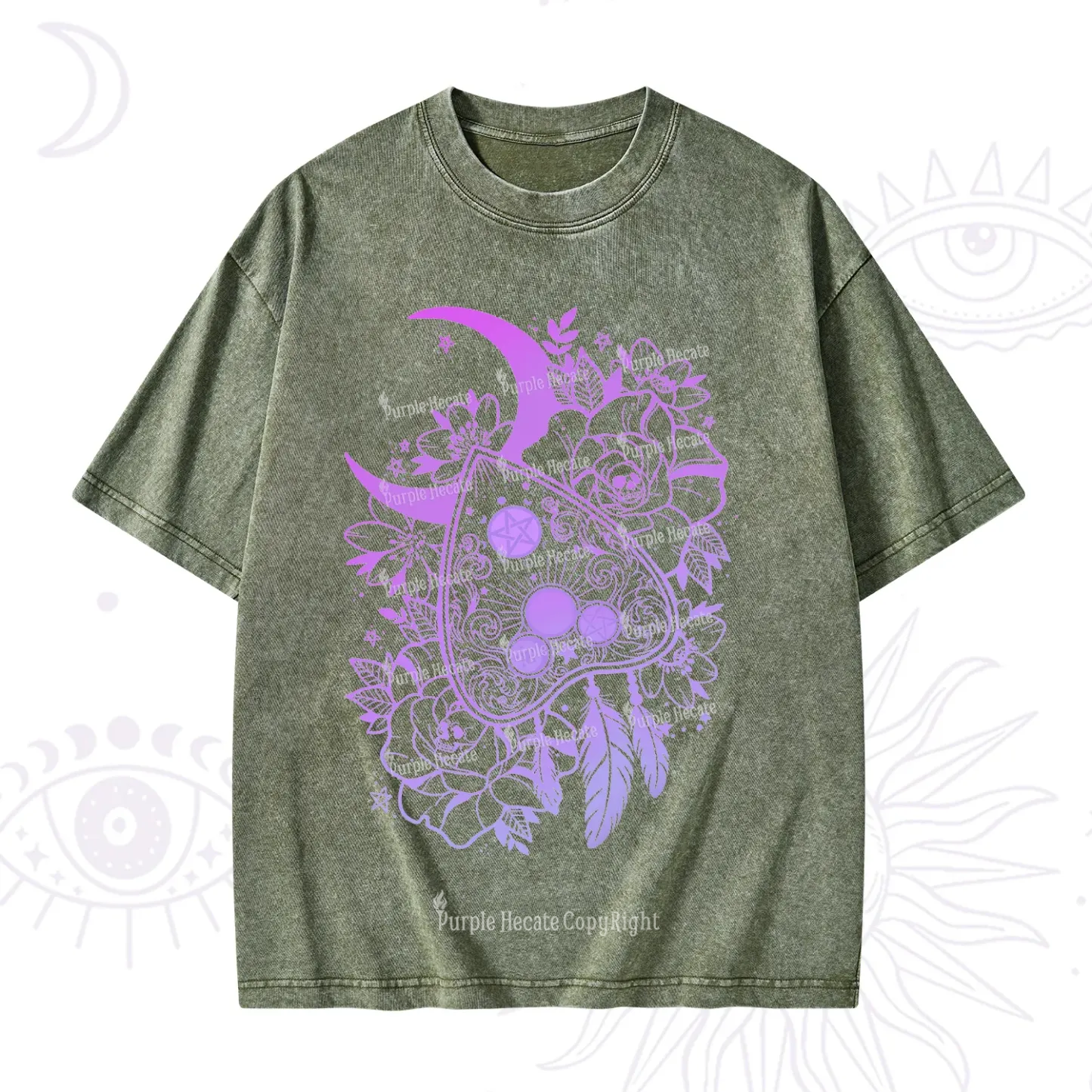 Purplehecate Neon Ouija Washed T-Shirt