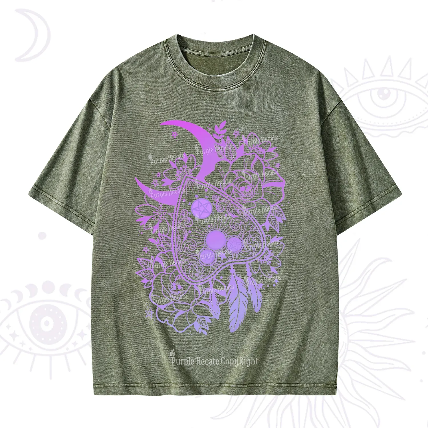 Purplehecate Neon Ouija Washed T-Shirt