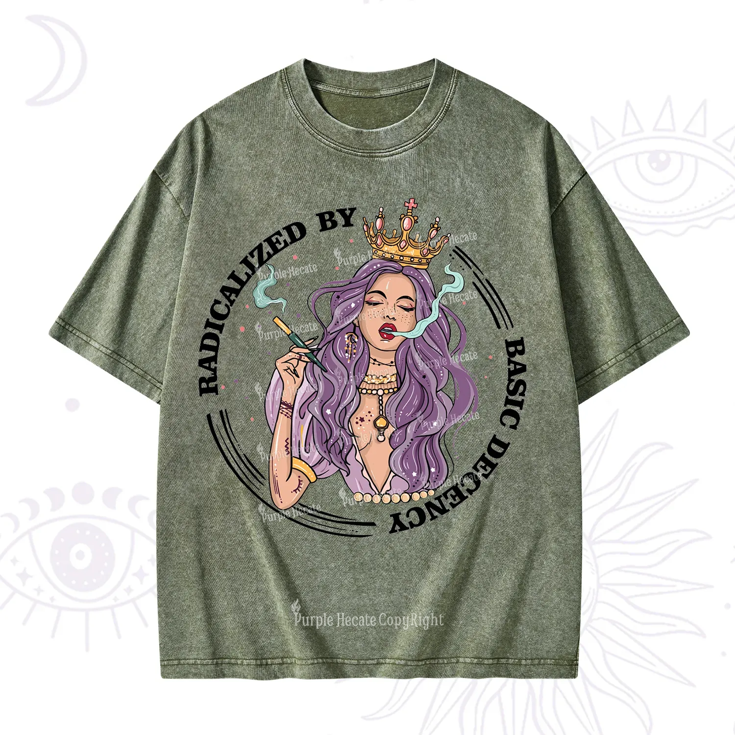 Purplehecate Radicalized By Basic Decency Washed T-Shirt