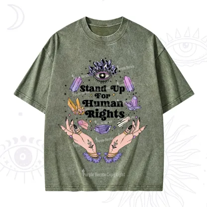 Purplehecate Stand Up For Human Rights Washed T-Shirt