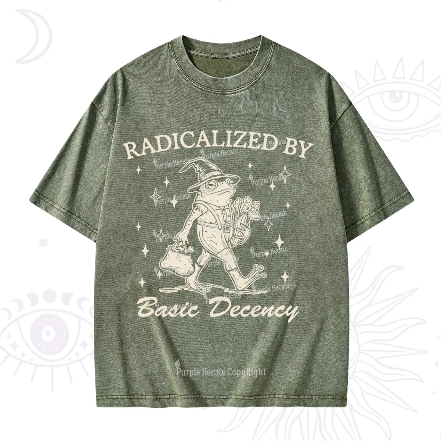 Purplehecate Radicalized By Basic Decency Washed T-Shirt