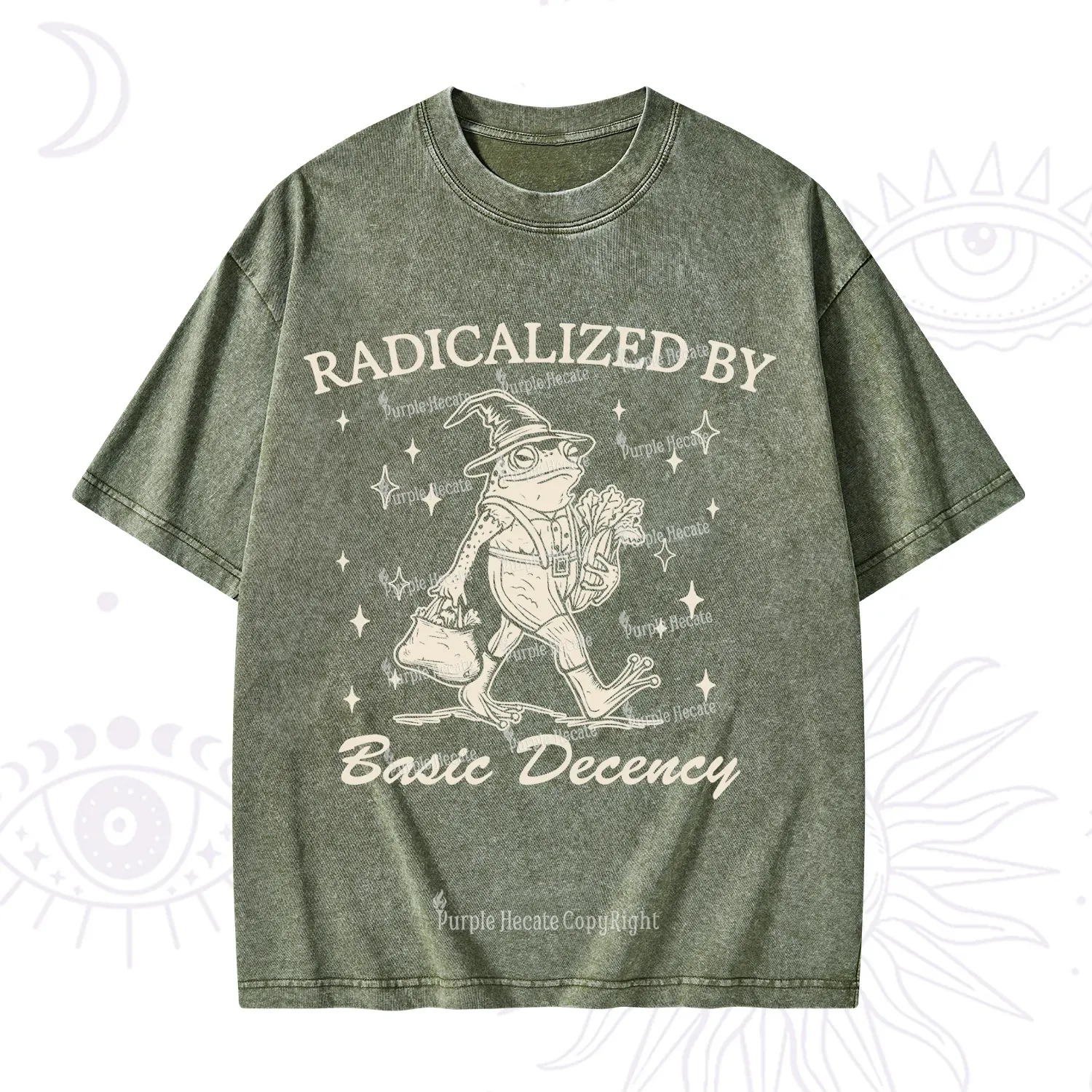 Purplehecate Radicalized By Basic Decency Washed T-Shirt