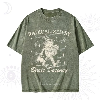 Purplehecate Radicalized By Basic Decency Washed T-Shirt
