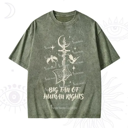 Purplehecate Big Fan Of Human Rights Washed T-Shirt