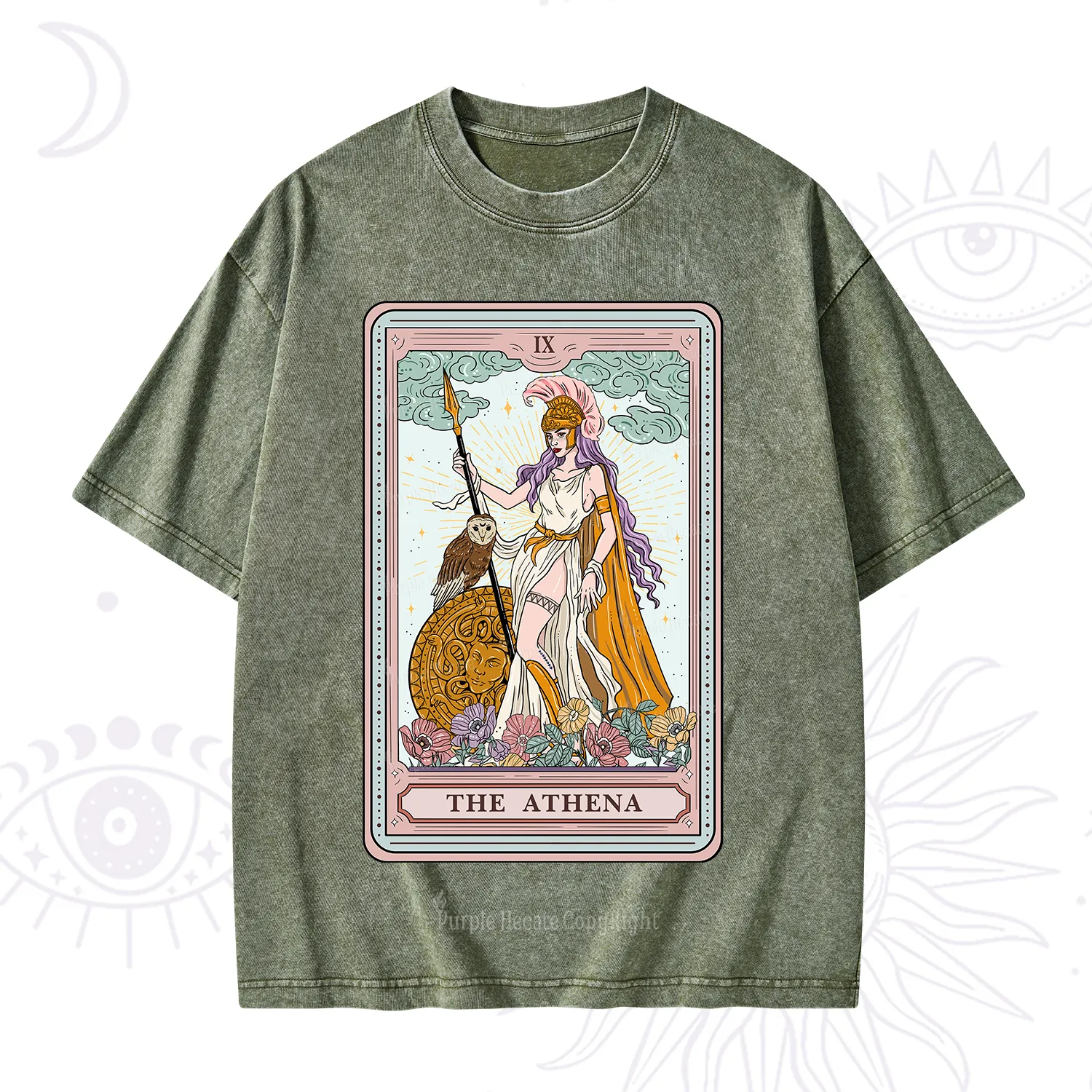 Purplehecate The Athena Tarot Washed T-Shirt