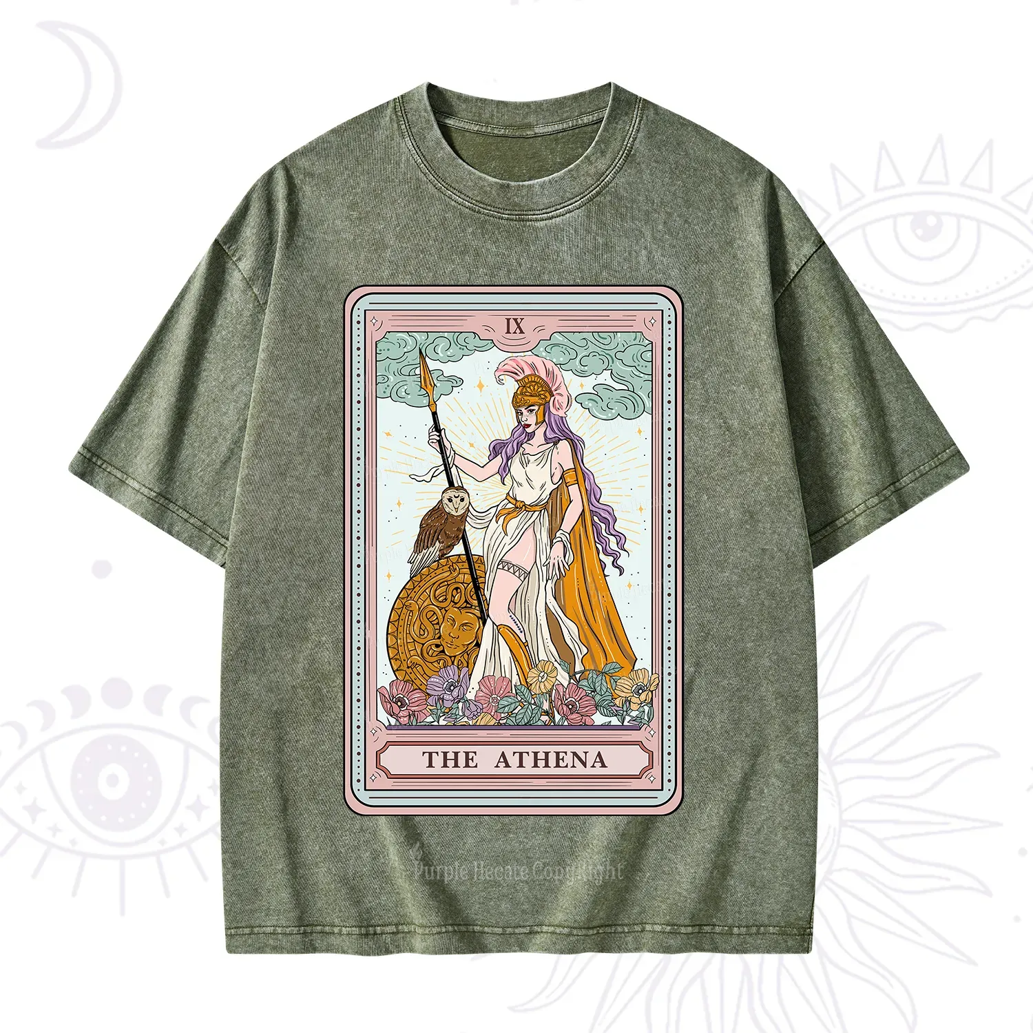 Purplehecate The Athena Tarot Washed T-Shirt