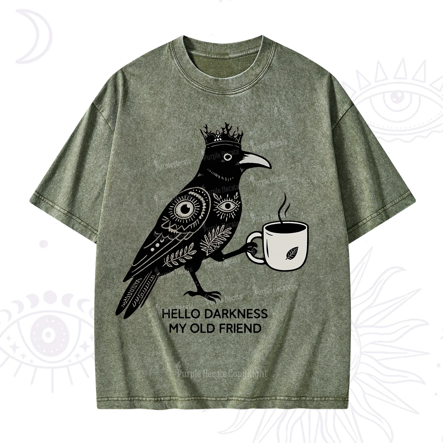 Purplehecate Hello Darkness My Old Friend Washed T-Shirt